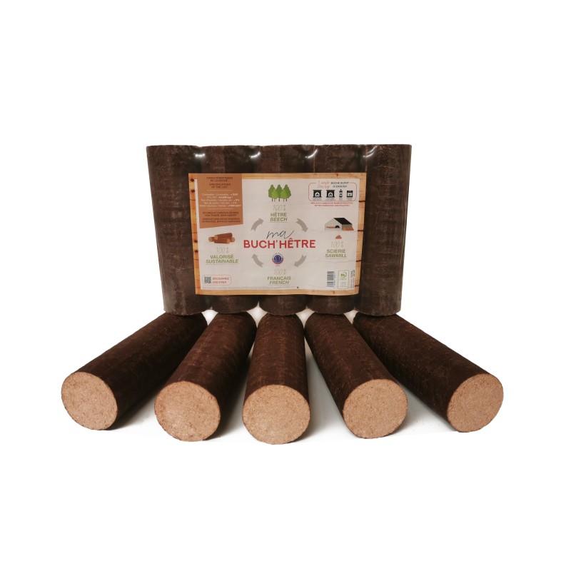 Bûches compressées 100 % hêtre - Palette de 1040 kg